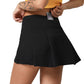 Solid zippered tennis skirt
