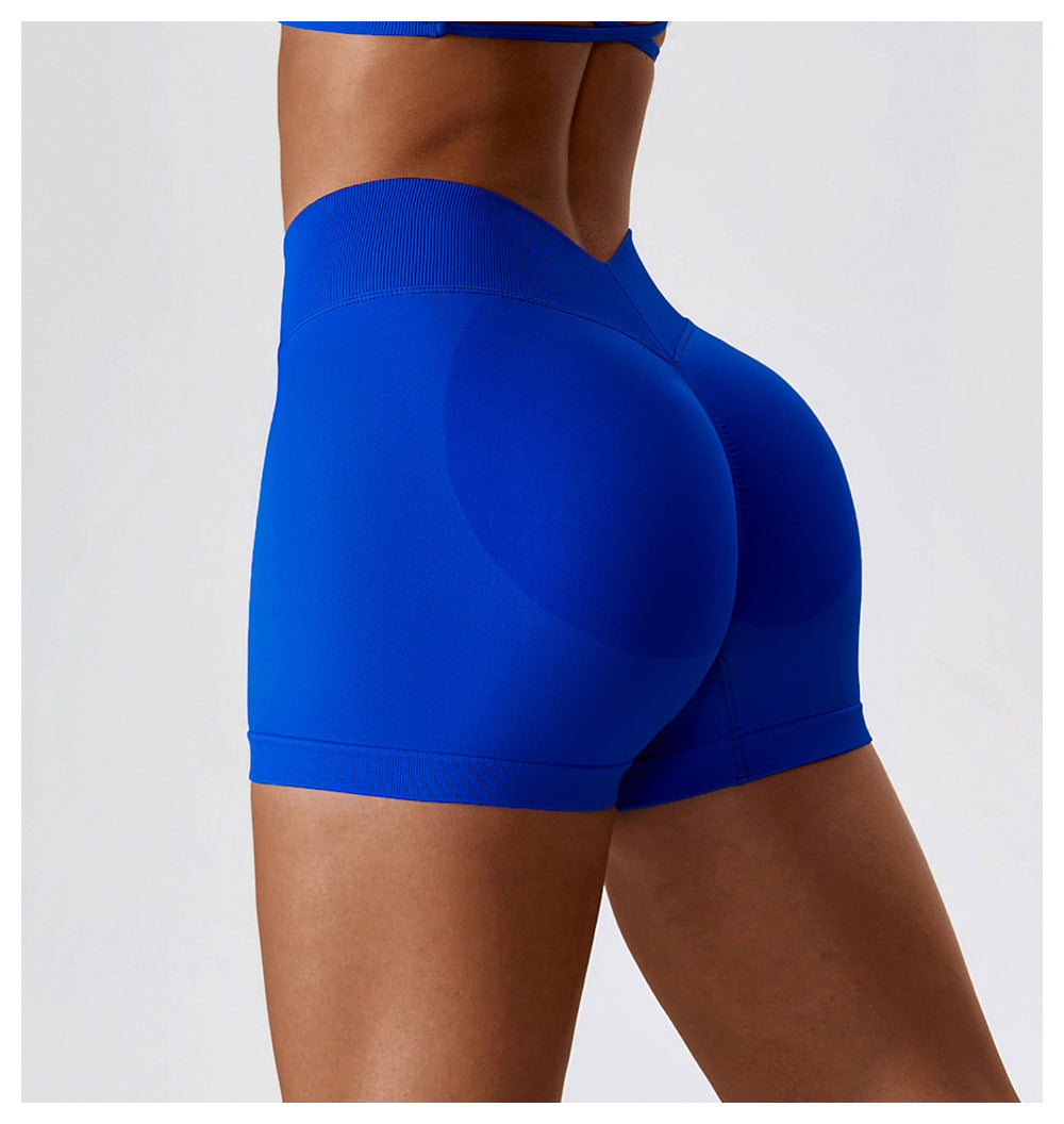 Seamless high waist yoga shorts