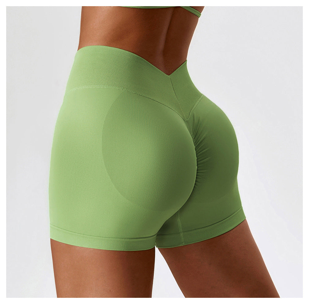 Seamless high waist yoga shorts