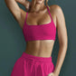 Solid color back cross-fold sports bra