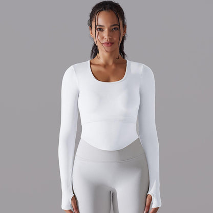 Seamless solid breathable sports top