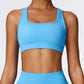 Seamless cross-back sports bra