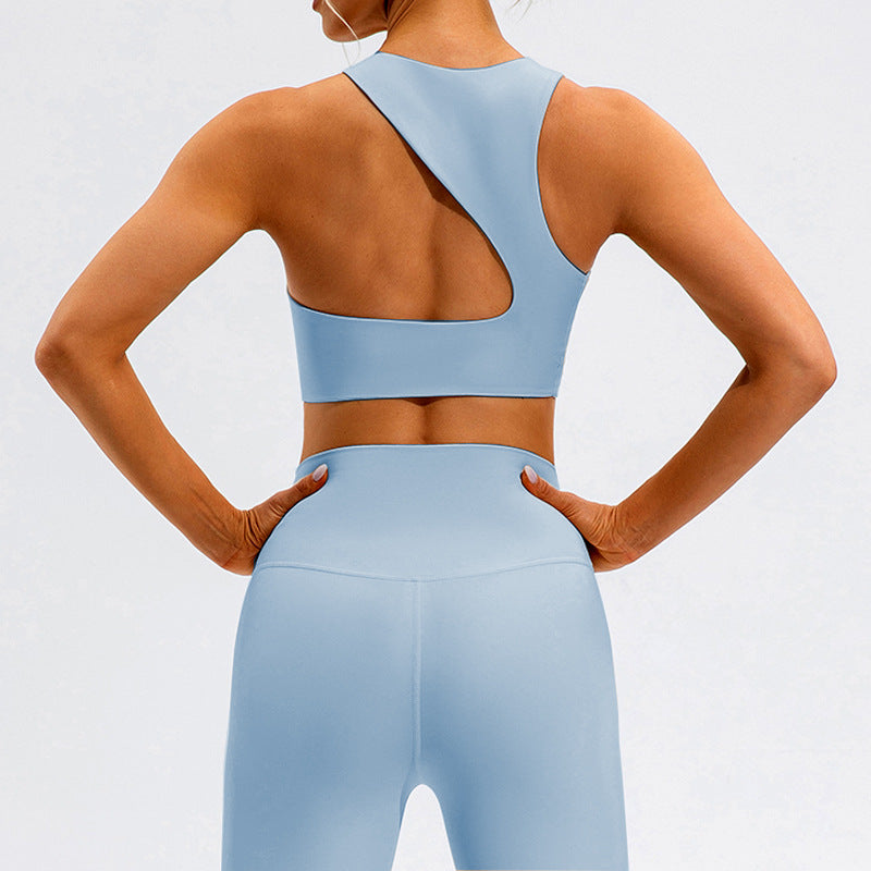 Solid color full-wrap sports bra