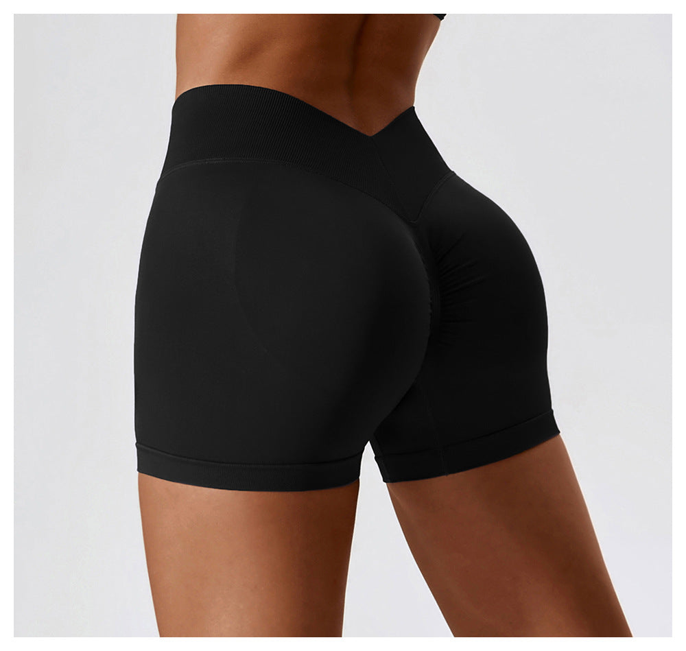 Seamless high waist yoga shorts