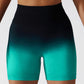 Colourful gradient hip-lifting seamless shorts