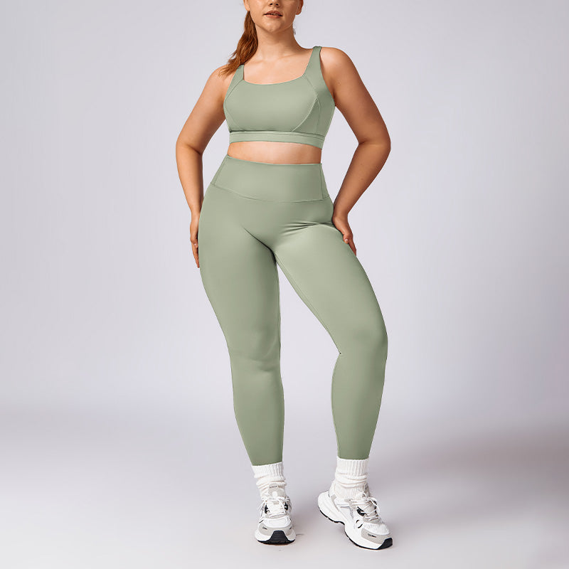 Plus Size Quick Dry Sports Bra + Legging 2-piece set