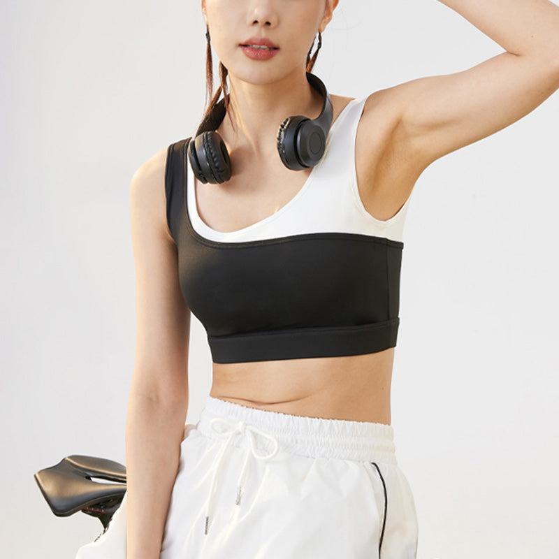 High Resilience Bicolor Ultra-soft Sports Crop Bra