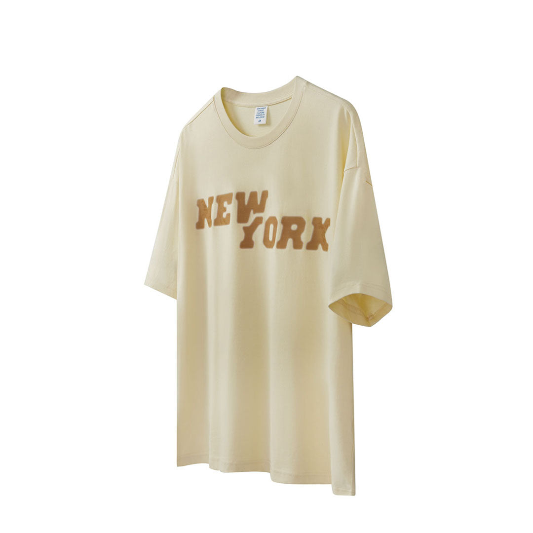 New York loose solid print T-shirt