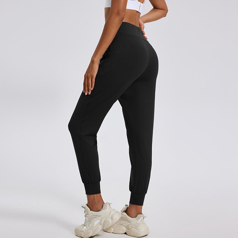 Loose-fitting high-waisted athletic sport pants