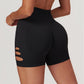 Ultra-Soft Seamless High Waist Ripped Hole Shorts