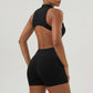 Ultra-soft Half Zipper One-Piece Backless Fitness Jumpsuits