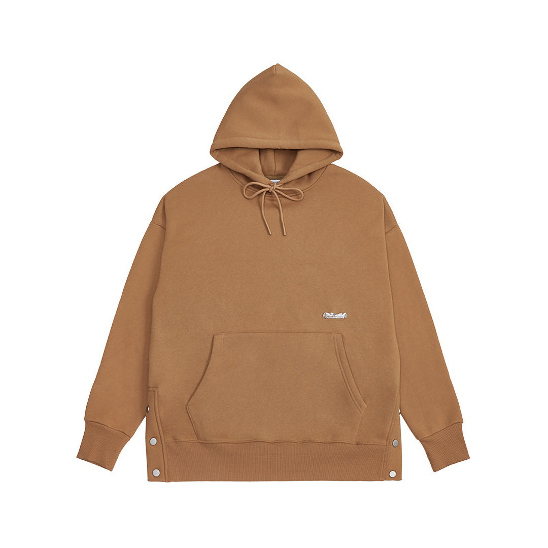 Solid color plus velvet hoodie