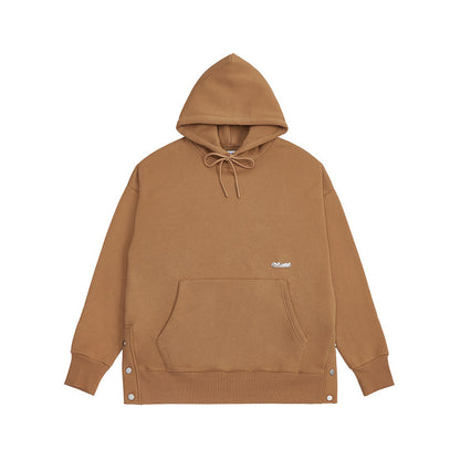 Solid color plus velvet hoodie