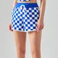 High-rise checkerboard shorts