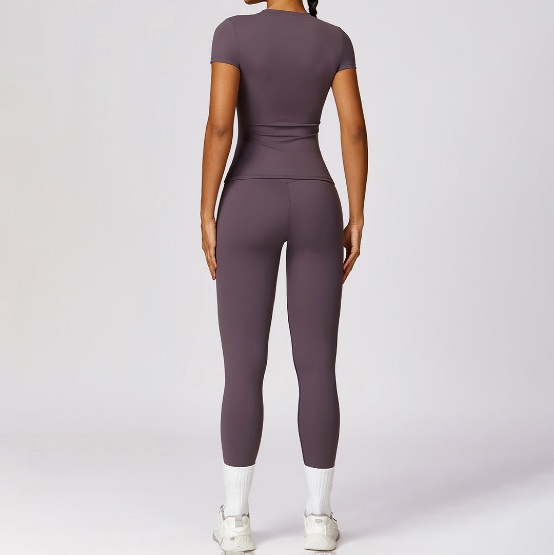 Skinny short sleeve & leggings yoga set