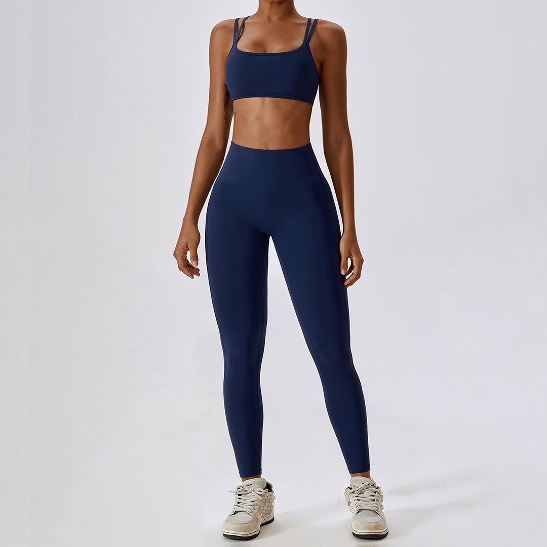 Back cross bra & sports leggings 2-piece set