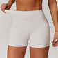 Solid brushed hip High-waist shorts