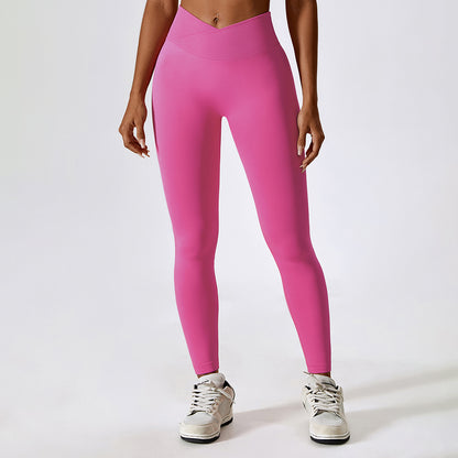 Seamless crossover high-rise leggings