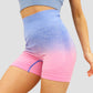 Seamless daired high-rise hip yoga shorts