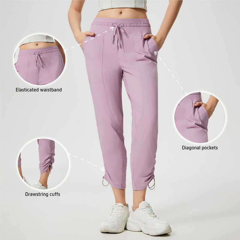 Breathable ice-feel casual slim running fitness straight pants