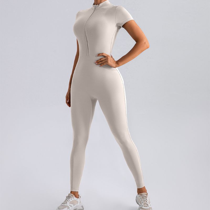 Short-sleeved fitness sports tight Jumpsuits