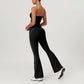 Outdoor Fitness Backless Running Sports Tube Top + Flared Leg Pants 2-piece Set