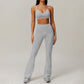 Thin straps sports Bra + Flared Leg pants 2-piece set