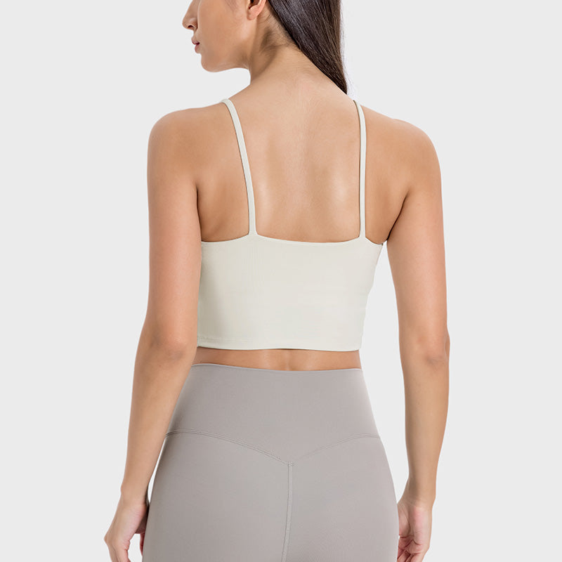 Nude Ultra-Soft Thin Straps Fitness Crop Top