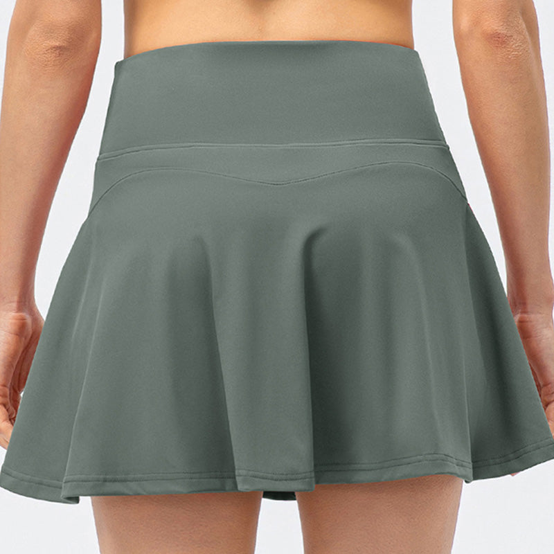 Ultra-Soft High-Waisted Built-In Shorts A-Line Skirts