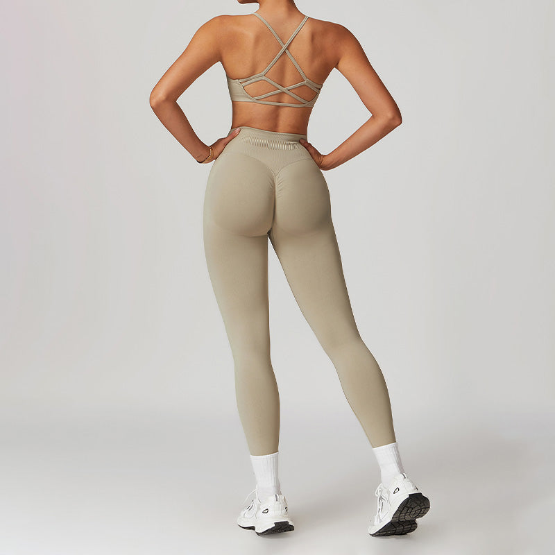 Seamless High-waisted Yoga Bra + Legging 2 Pieces Set