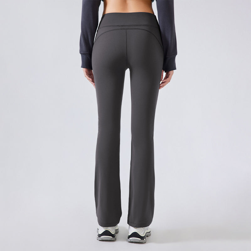 Autumn and winter velvet warm stretch sports flared leg pants