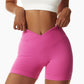 Cross-waisted hip-lift sports shorts