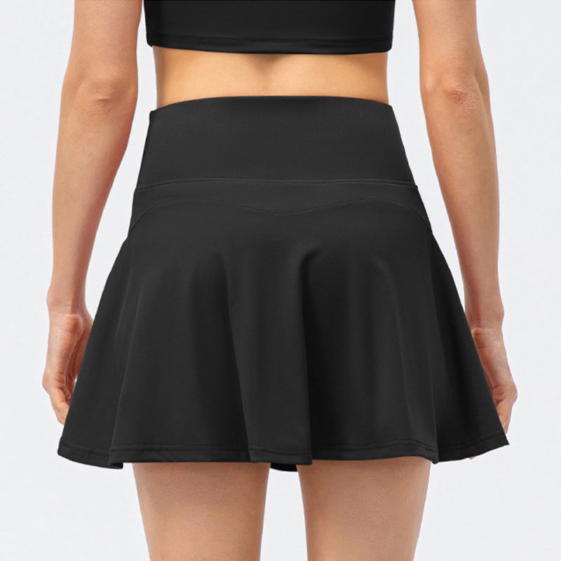 Ultra-Soft High-Waisted Built-In Shorts A-Line Skirts