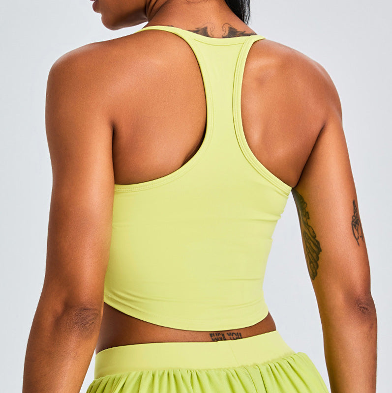 New U-neck quick-drying tennis fitness top