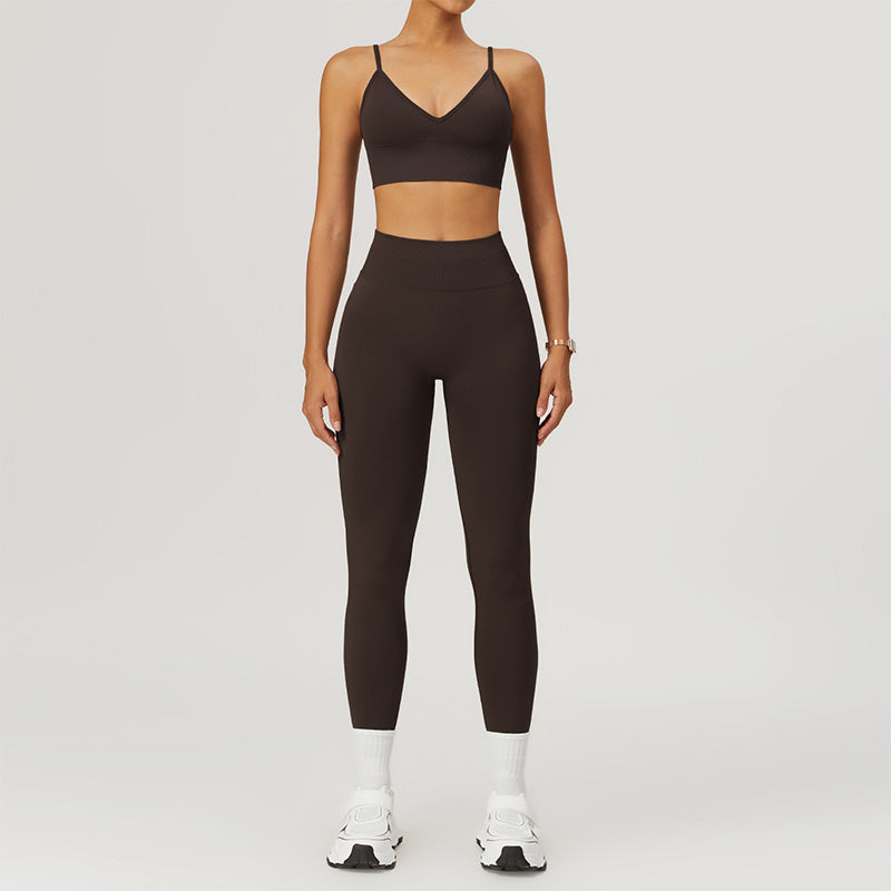 Seamless High-waisted Sports Bra + Legging 2 Pieces Set