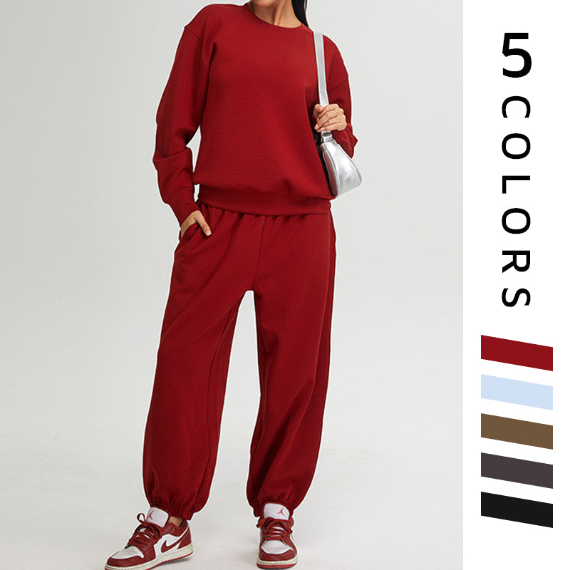 Autumn and winter loose casual sports sweatshirts 2-piece set