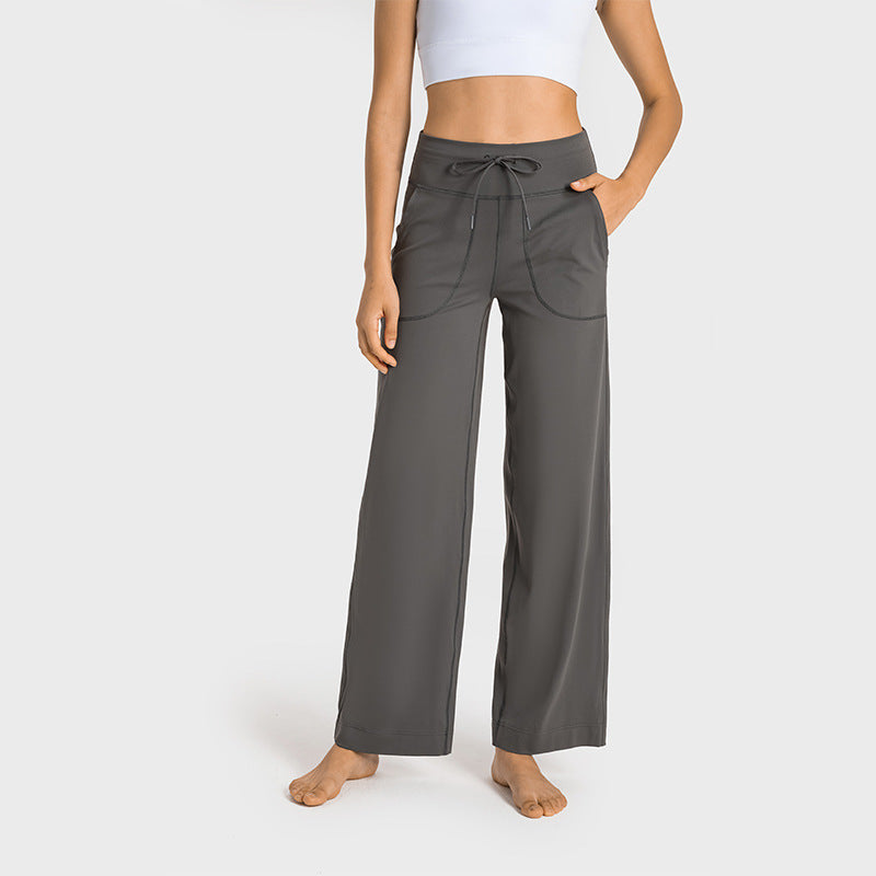 Side pockets, drawstring loose pants