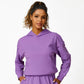 Solid color hooded drawstring sweatshirt and skirts set