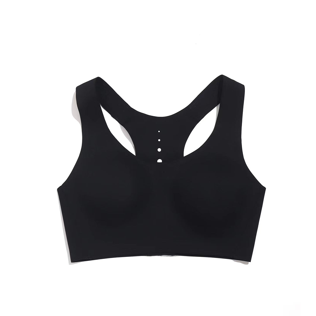 One-piece breathable spiral sports bra