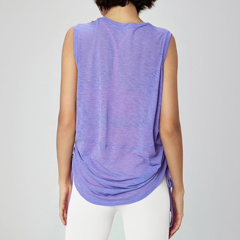 Breathable loose crewneck sleeveless sports tops