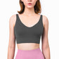 Solid color U-neck sports bra