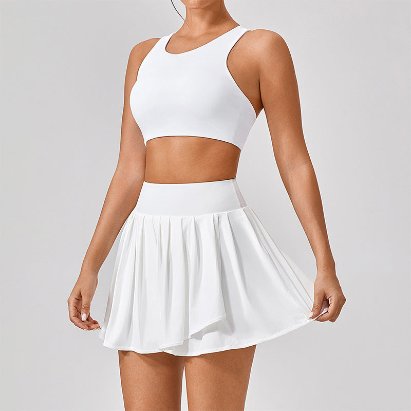 Quick Dry Breathable Tank Top Bra + Sports Skirts 2-piece Set