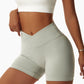 Cross-waisted hip-lift sports shorts