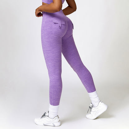 High waisted yoga pants pocket hip lift leggings