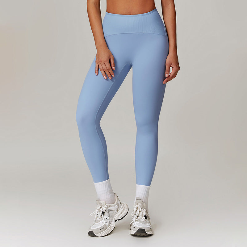 High waisted tight fitting spliced yoga leggings