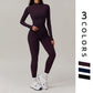 autumn and winter Stand Collar Half Zipper Fitness Jumpsuits