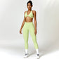 Quick-drying halterneck bra & sports trousers 2-piece set