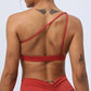 Cross-shoulder sports yoga bra