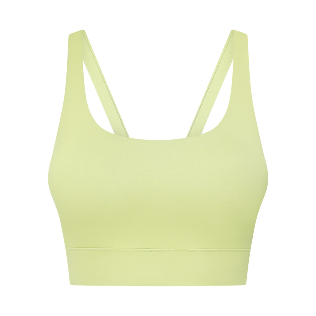 Solid color V-shaped back sports bra