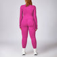 Plus Size Quick Dry Zip-Up Sports Long Sleeve + legging 2-piece set